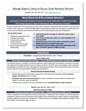Sales Executive Resume Sample