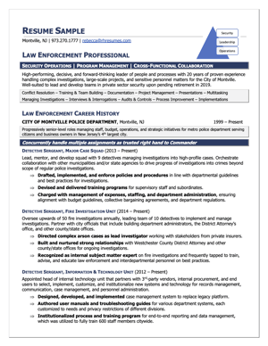 Police Office Resume Sample