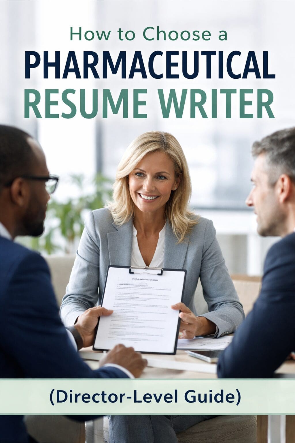 Pharmaceutical resume writer meeting with director-level life sciences professional to review executive resume
